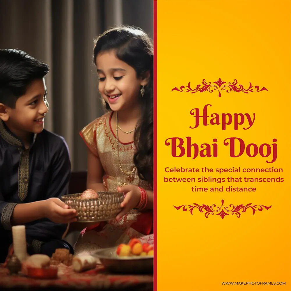 Happy Bhai Dooj 2024 Card Picture Frame Editing Online