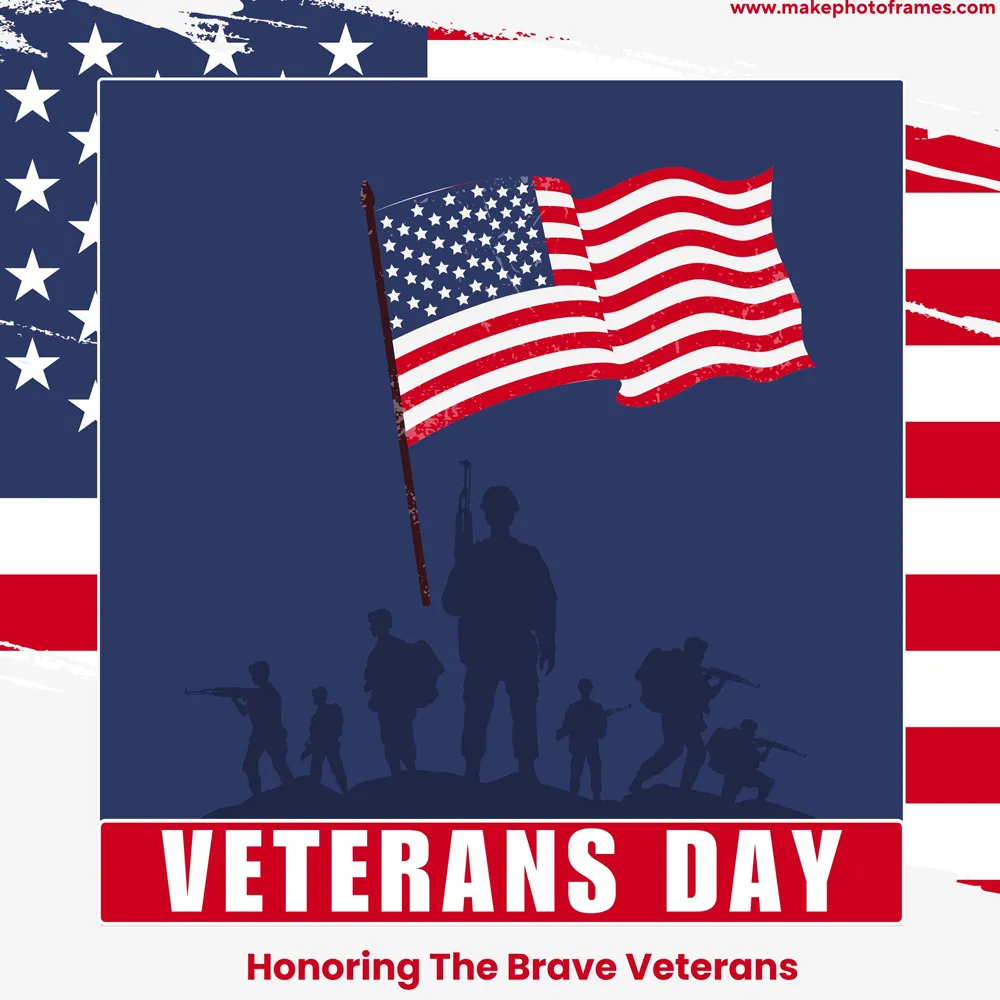 Personalize Veterans Day Frame With Photo Maker Online
