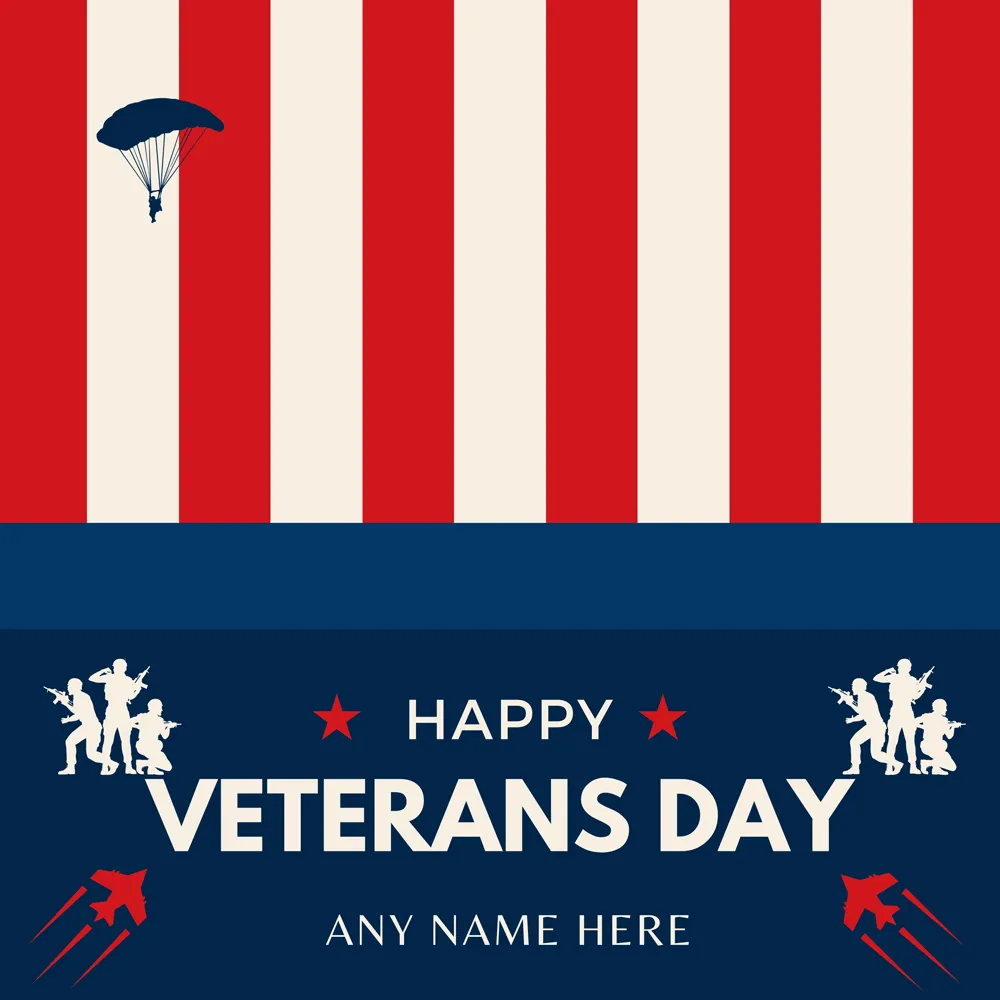 Make Name Veterans Day Photo Frame For Facebook