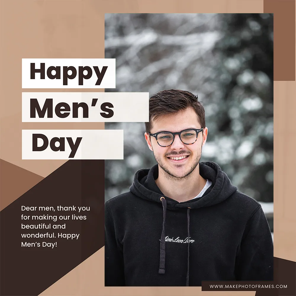 International Men's Day 2023 Greeting Card Add Photo Frame Online