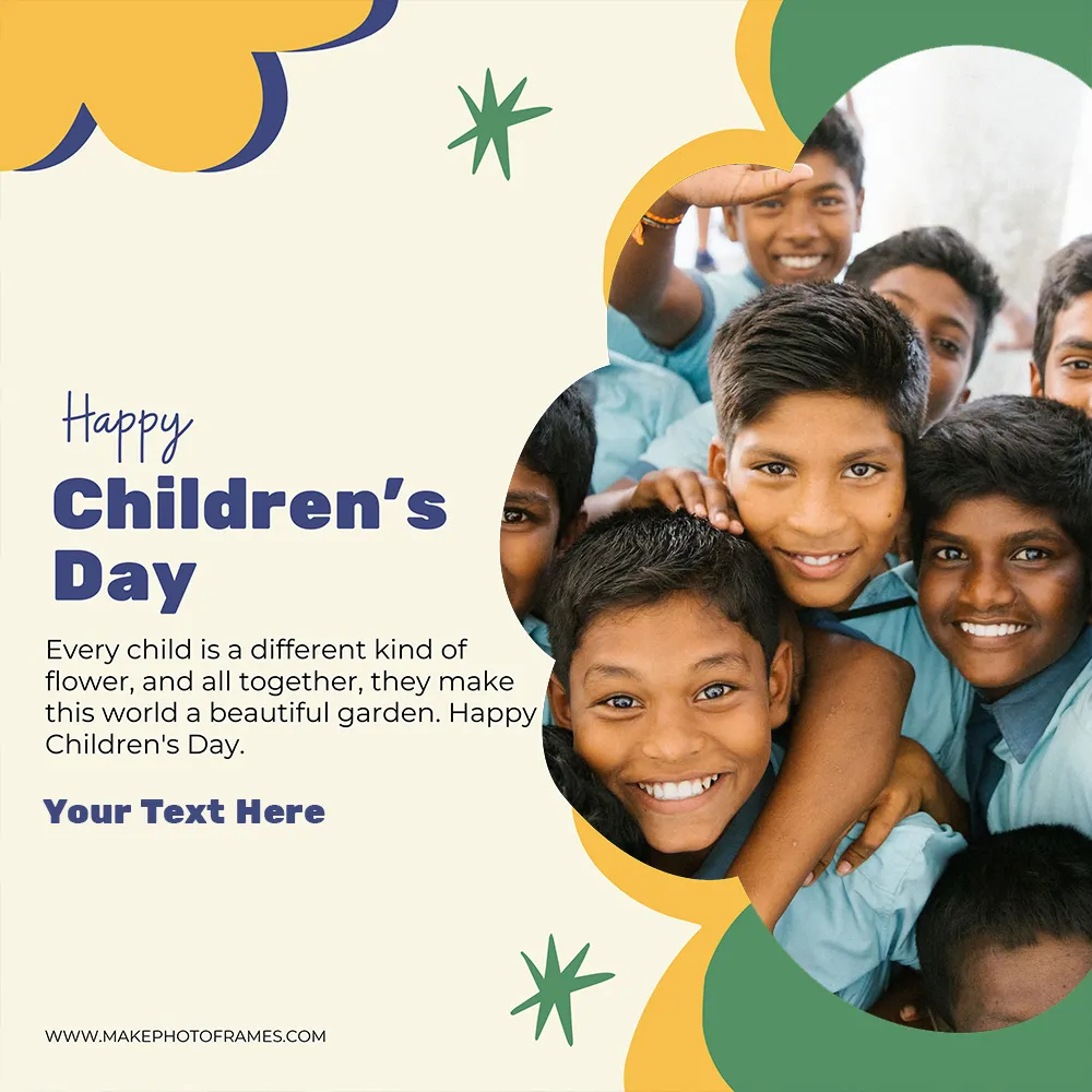 Childrens Day 2023 Card Picture Template Generator Online