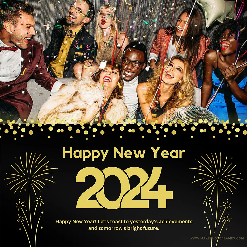 Custom Festive Happy New Year 2024 Photo Editing Online
