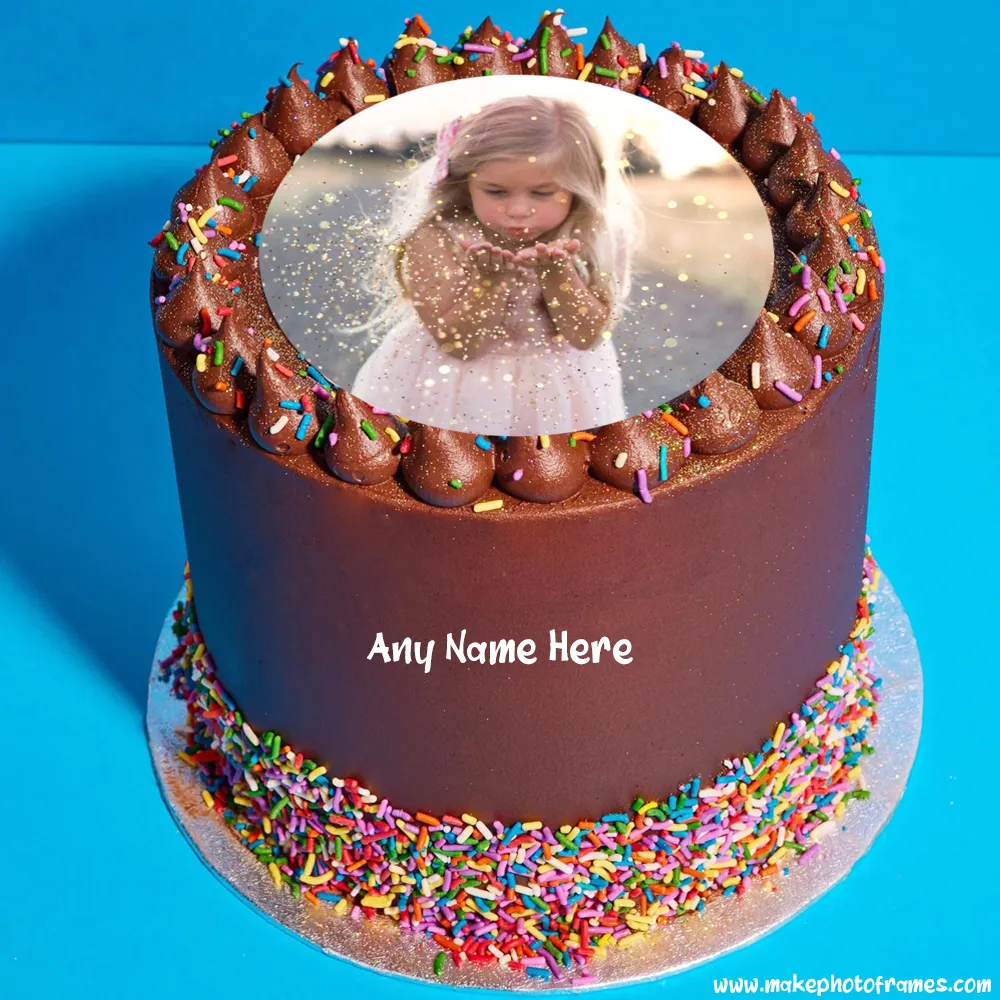 Customizable Chocolate Cake With Own Photo And Name Editor