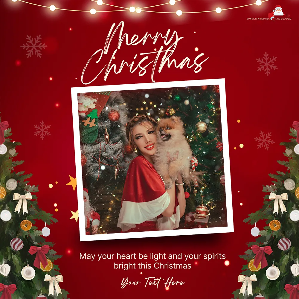 Merry Xmas Christmas Frame Template Free With Custom Name