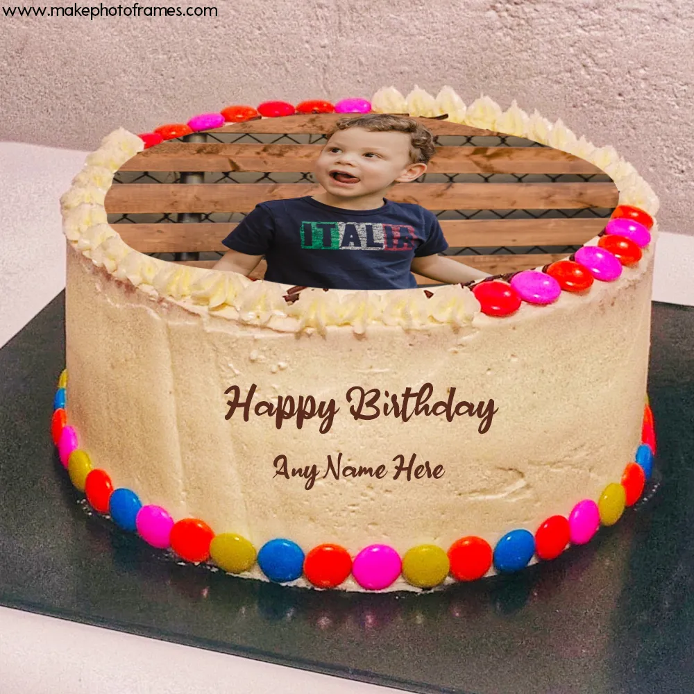 Multicolor Candy Birthday Cake Edit Photo And Name