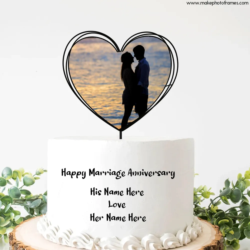 Happy Marriage Anniversary Bhaiya And Bhabhi Cake With Name And Photo