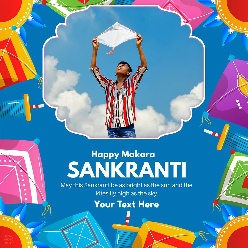 Free Makar Sankranti 2024 Greeting Card Photo Frame Maker With Name