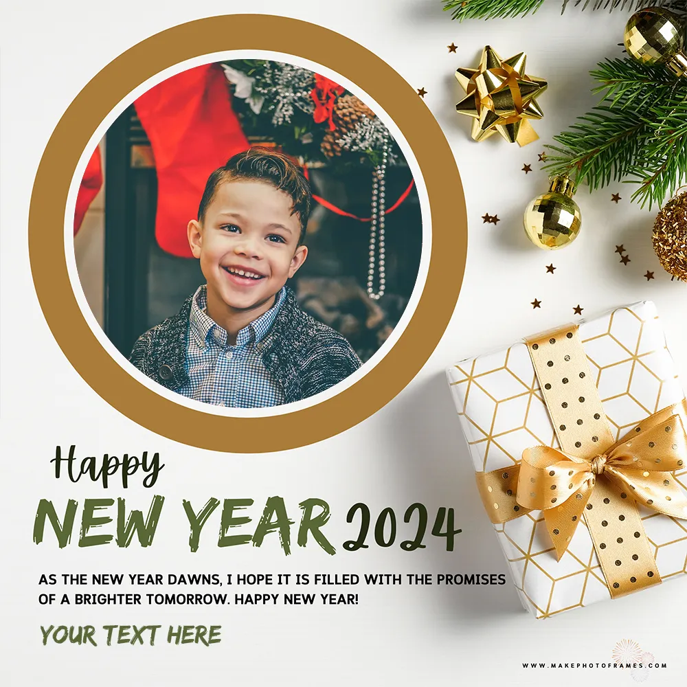Happy New Year Photo Frame 2024 With Name