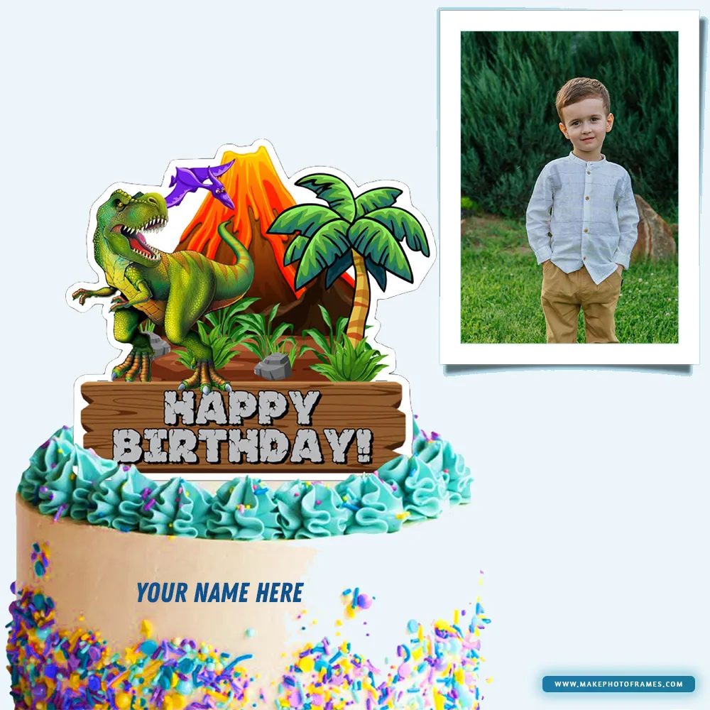 Jurassic World Birthday Cake Topper With Edible Photo Name Edit