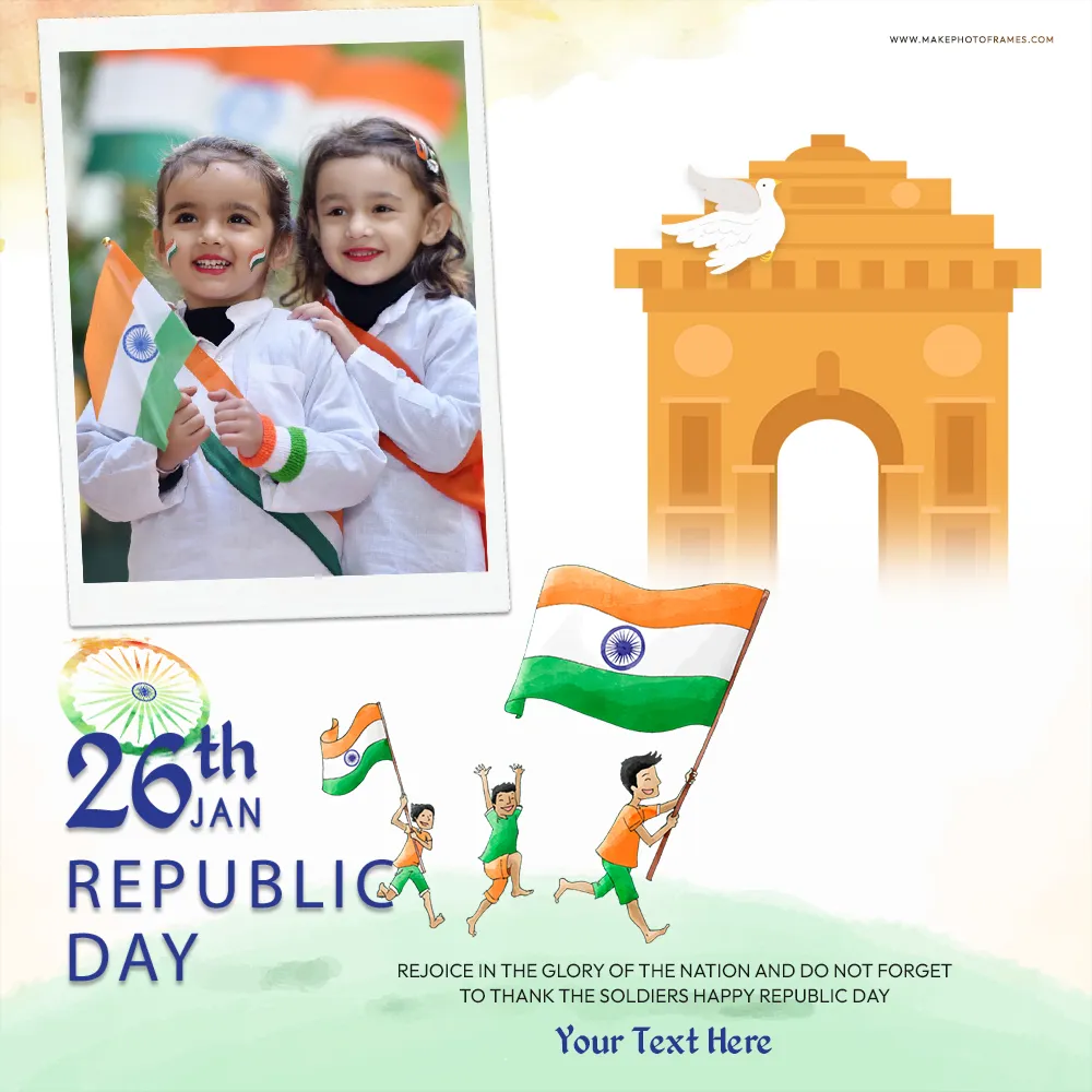 Happy 75th Republic Day 2024 Wishes Photo Frame Editor With Name