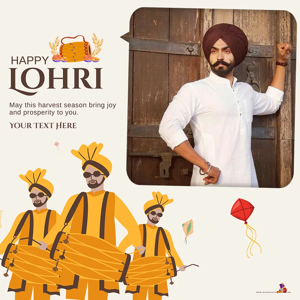 Happy Lohri 2024 Photo Editing Card With Name Online