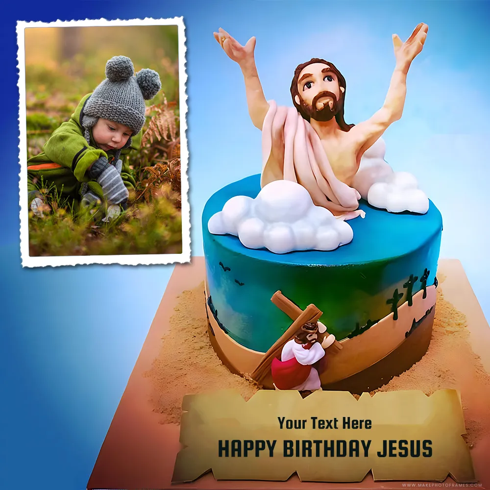 Jesus Birthday Cake Topper Printable With Name And Photo Free