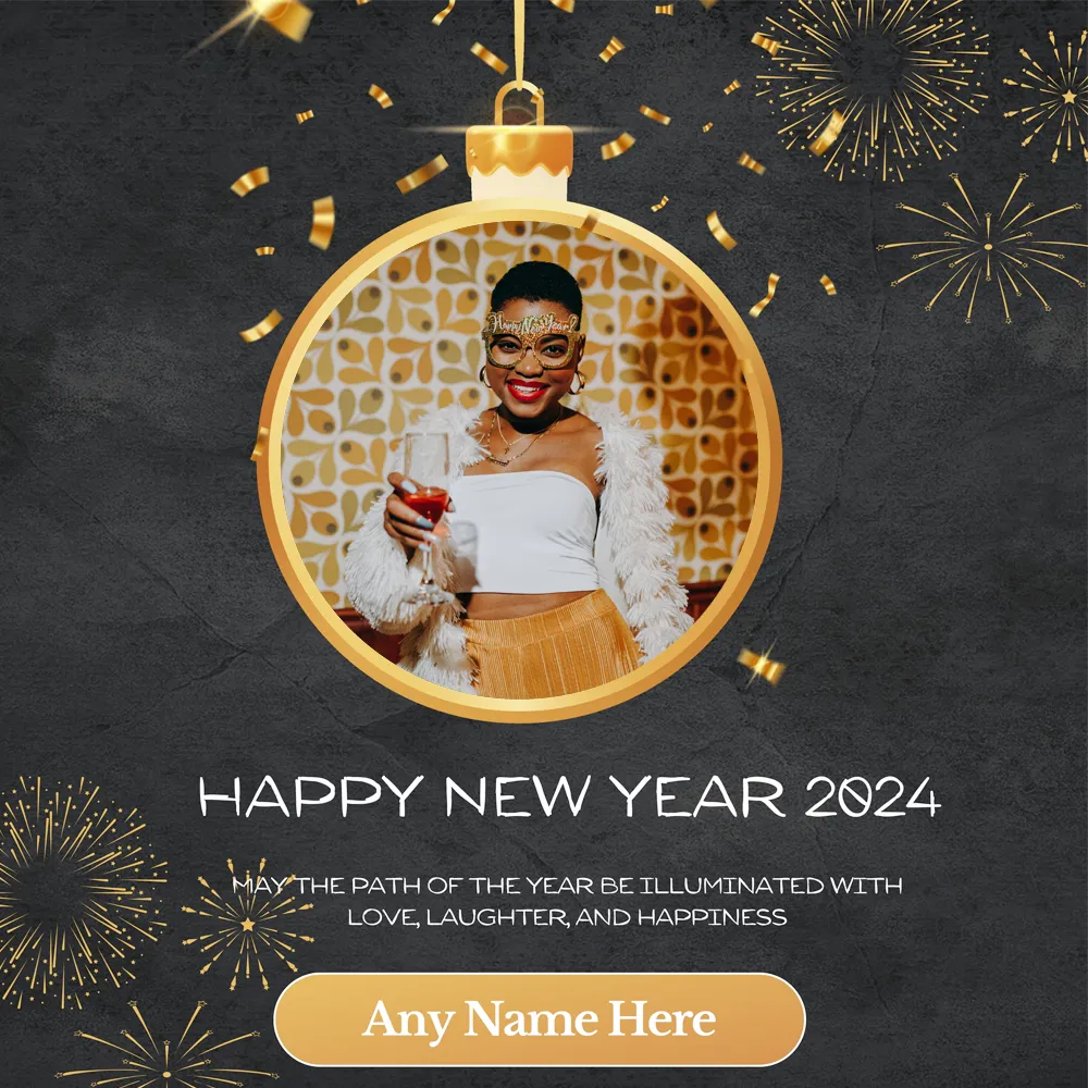 Happy New Year Wishes Frame With Name Editing/Editor Online