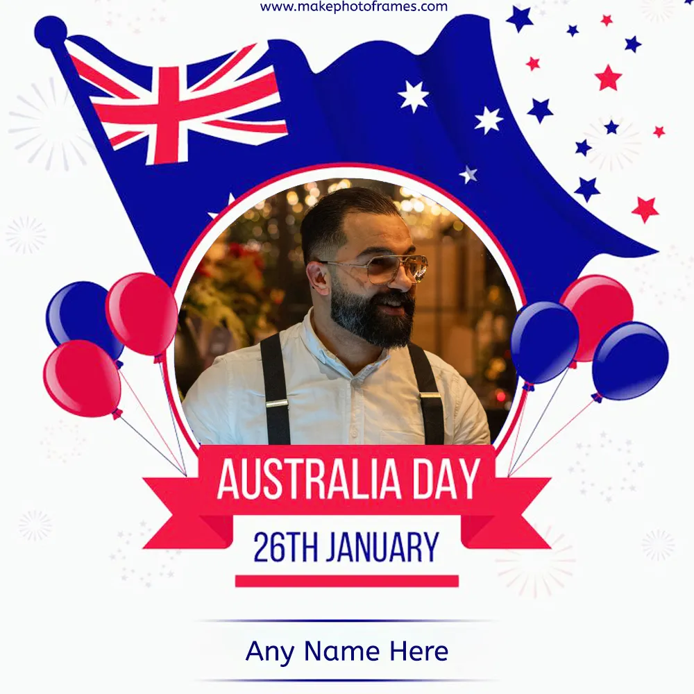 Happy Australia Day 2024 Photo Frame Online Editing With Name