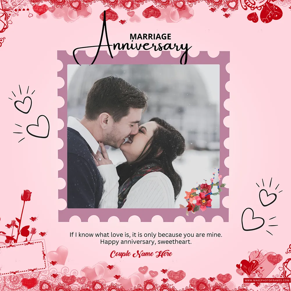 Marriage Anniversary Card With Name And Photo Download