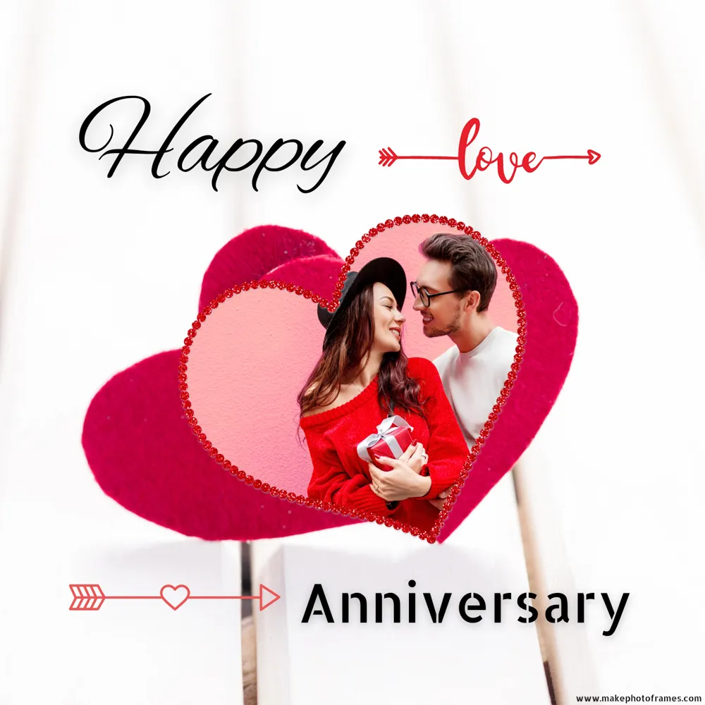 Create Happy Wedding Anniversary Card With Photo Edit Online