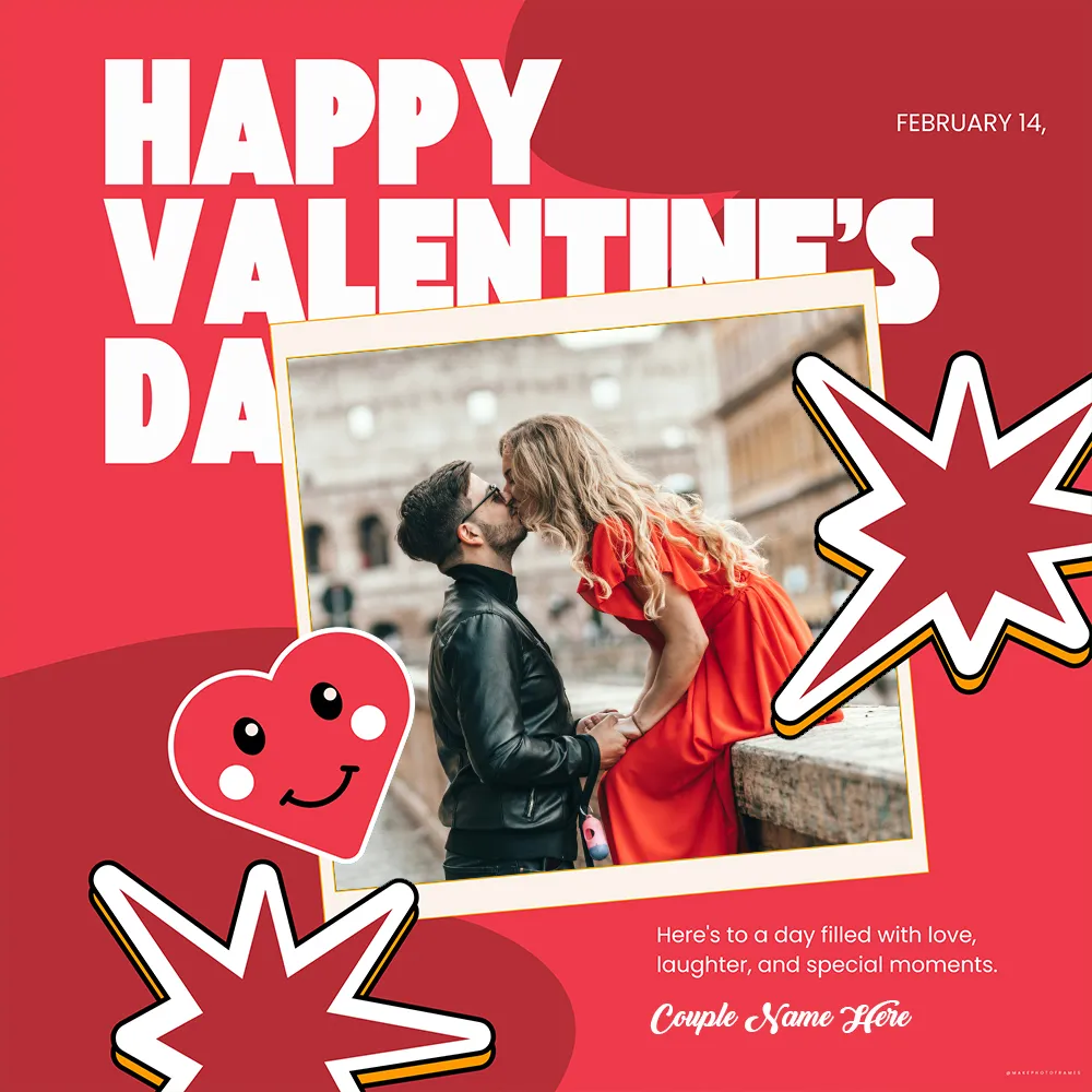 Create Name On Love Valentine Day 2024 Photo Frame With Card Pics