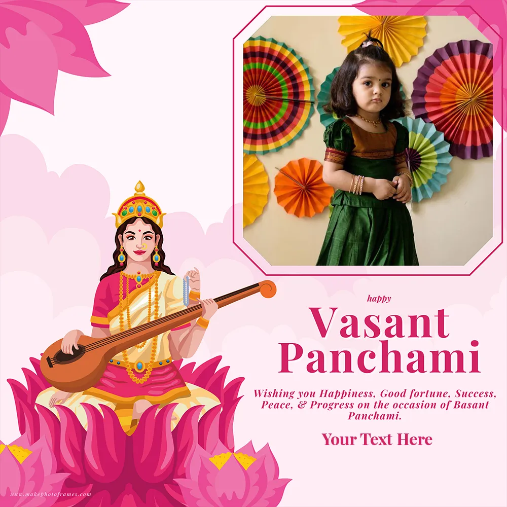 Happy Vasant Panchami 2024 Wishes Quotes Photo Frame With Name