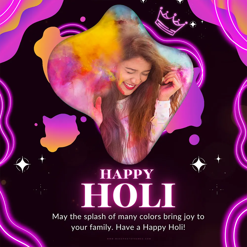 Holi Photo Frame 2024 With My Photo Editing Online Download