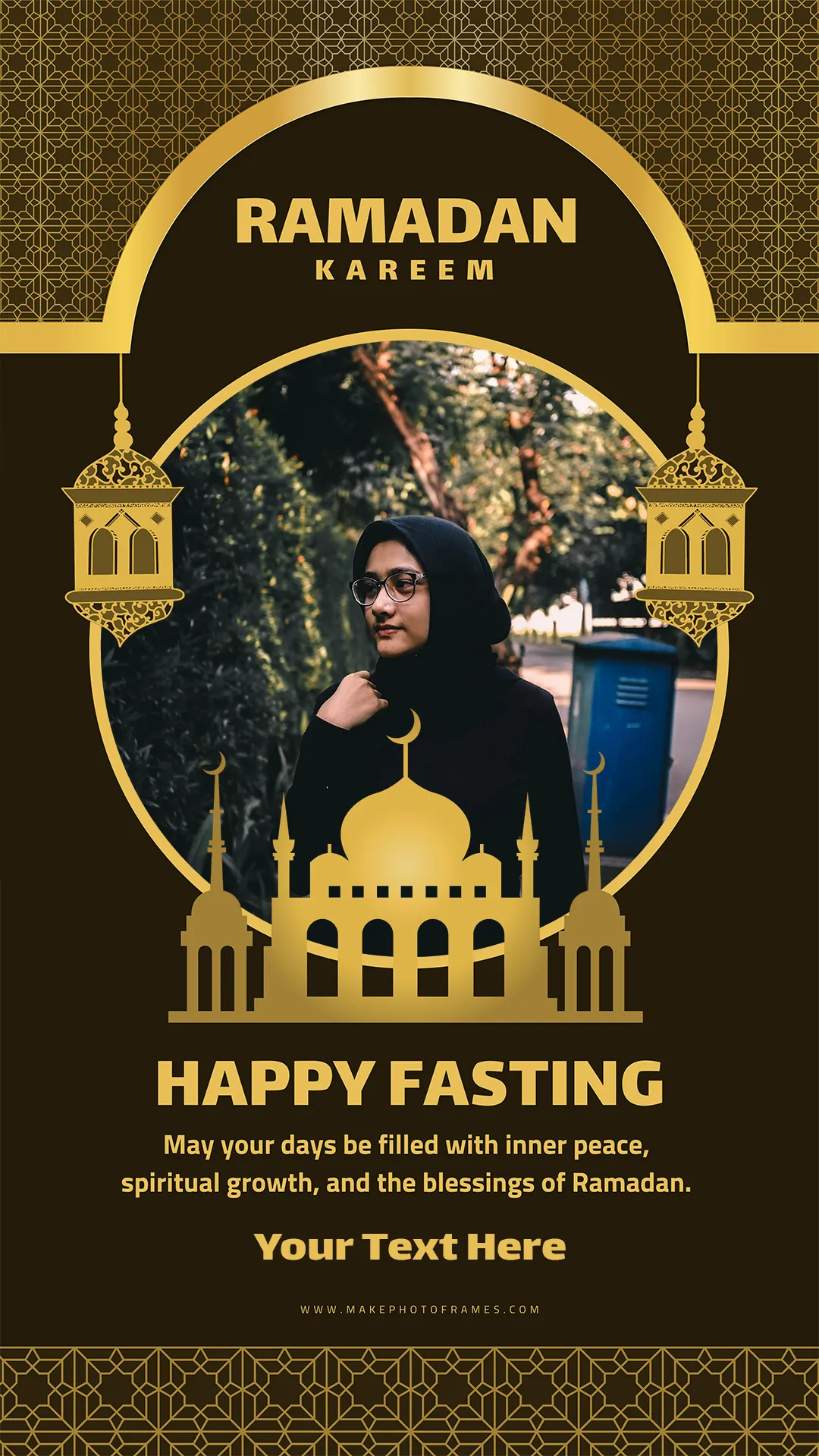 Ramadan Mubarak Wishes Greetings For Instagram Story Pic Frame With Name