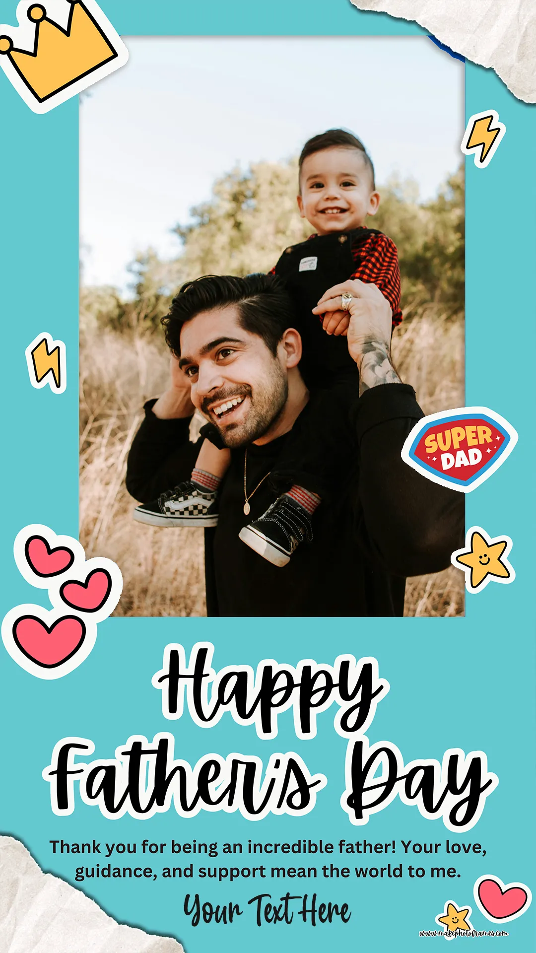 Create Personalized Father's Day 2025 WhatsApp Status Photo Frame With Name