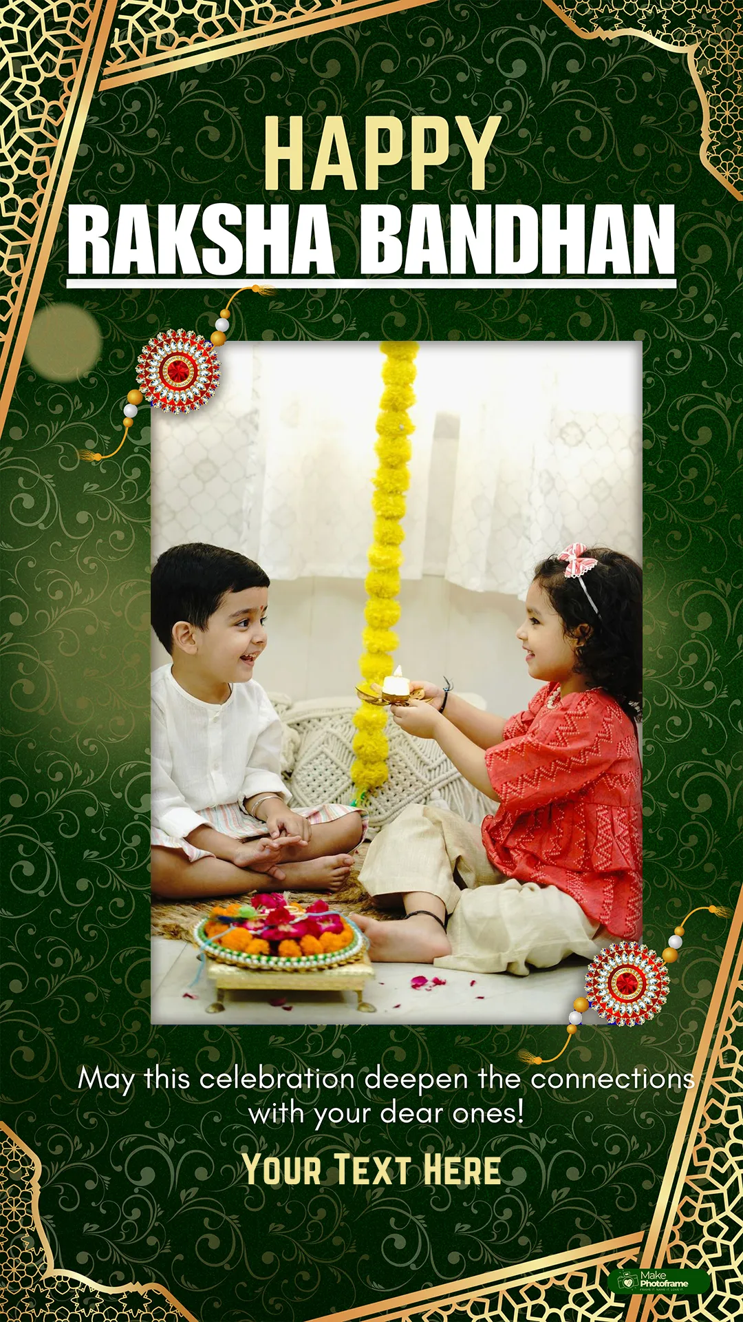 Raksha Bandhan Wishes Template With Name And Photo Upload