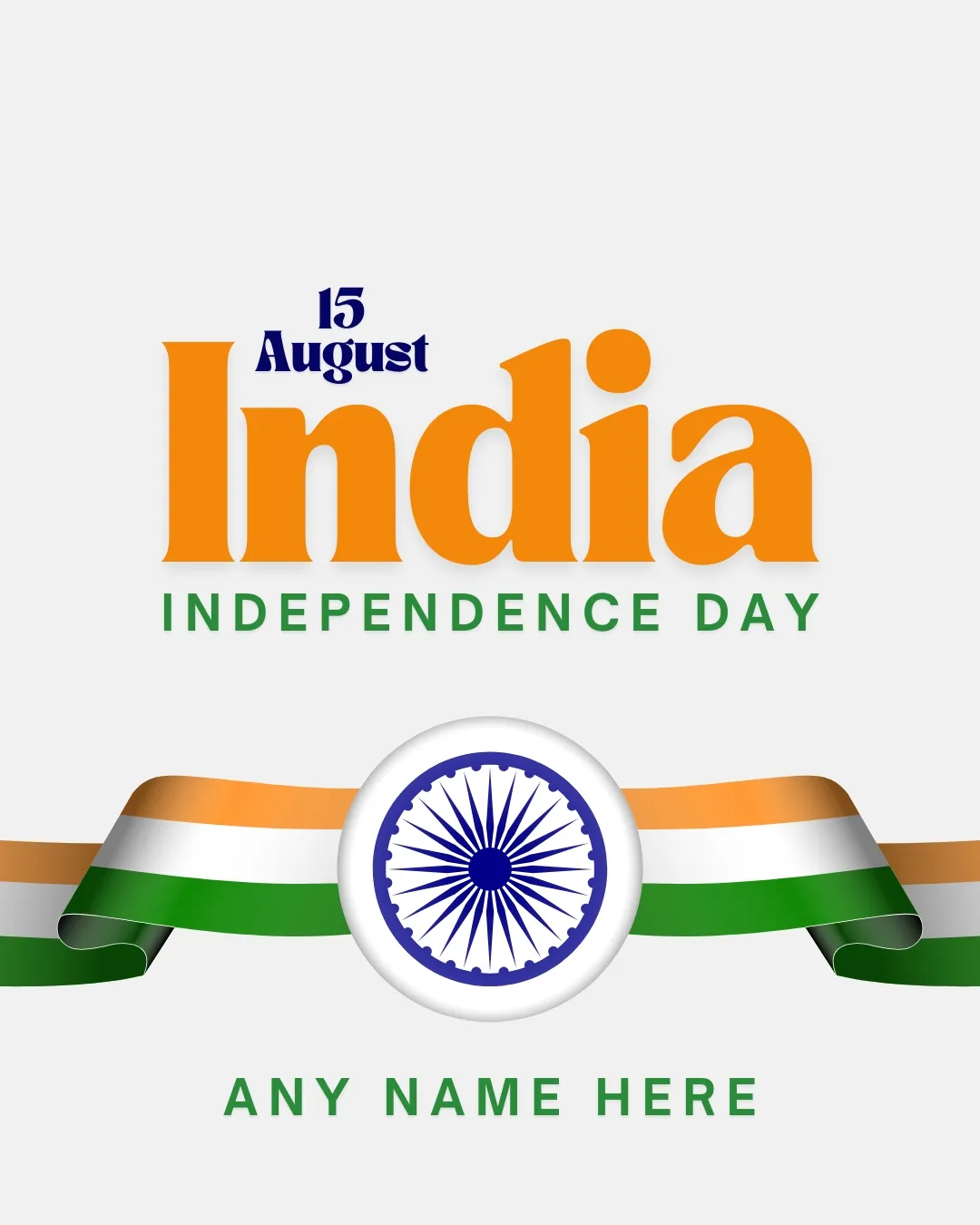 15 August Independence Day Profile Frame With Tricolor And Name