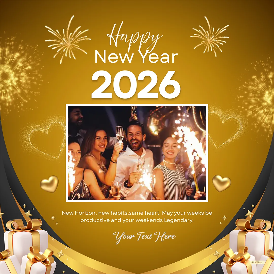 Happy New Year 2026 Picture Frame With Name