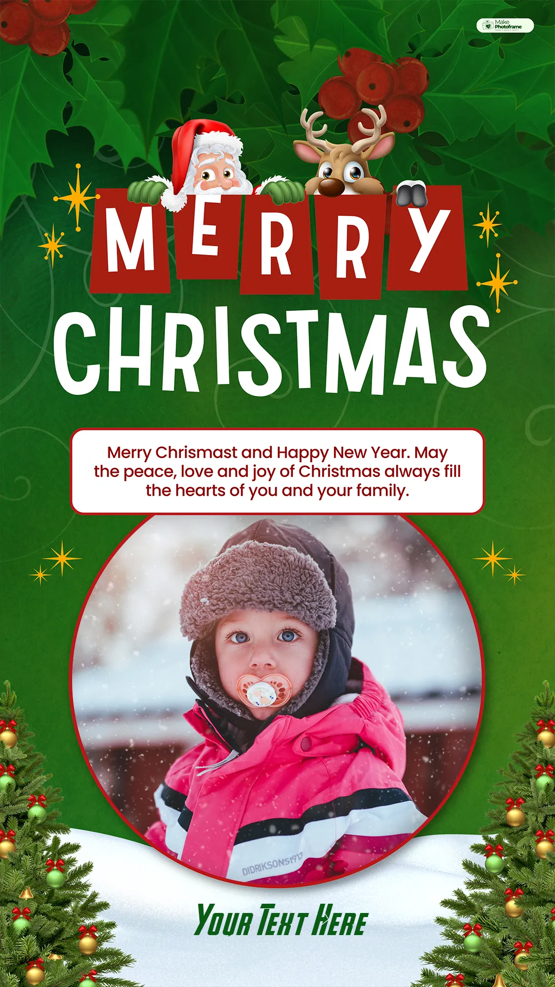 Create Merry Christmas 2025 Card Add Photo With Name