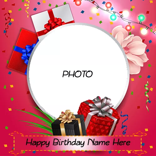 Happy Birthday Gift Card Photo Frame With Name